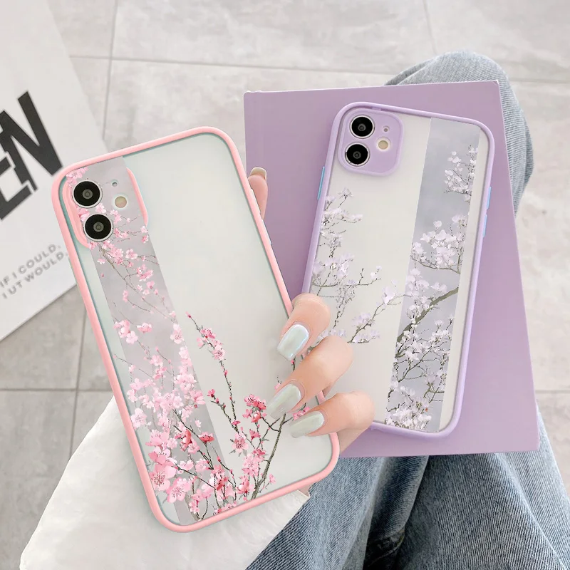 Elegant Vintage Rose Flower Shockproof Hard Back Phone Case Cover