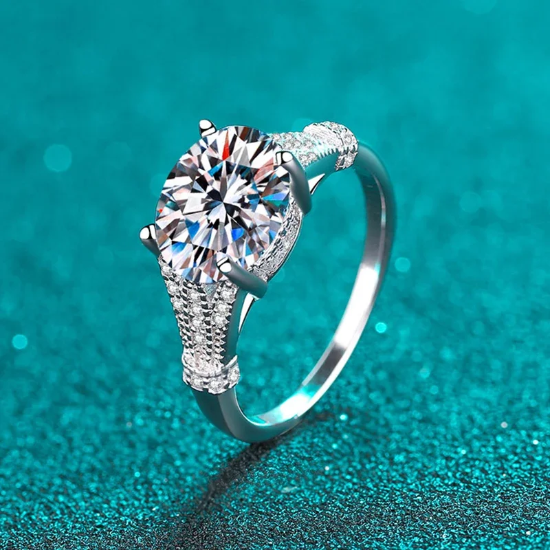 NeeTim 3ct 8x10mm Oval Cut Moissanite Engagement Ring Women Bridal Proposal Rings S925 Sterling Silver Wedding Band With GRA 2