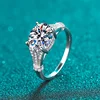 NeeTim 3ct 8x10mm Oval Cut Moissanite Engagement Ring Women Bridal Proposal Rings S925 Sterling Silver Wedding Band With GRA 2