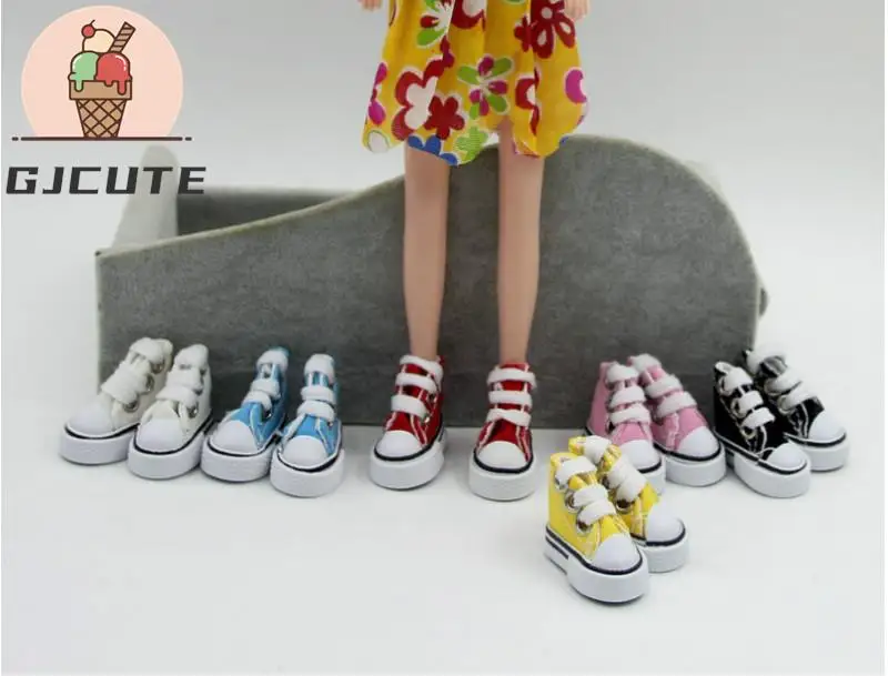 Doll Accessories Doll Shoes 2pcs=1pair 3.5cm Cute Mini Doll Shoes Denim Canvas Shoes