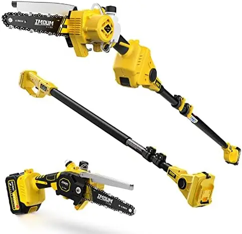 

Cordless Pole Saw & Mini Chainsaw, IMOUMLIVE Brushless Chainsaw, 6.9 LB Lightweight, 21V 3.0Ah Li-ion Battery, 6" Cuttin Felt Go