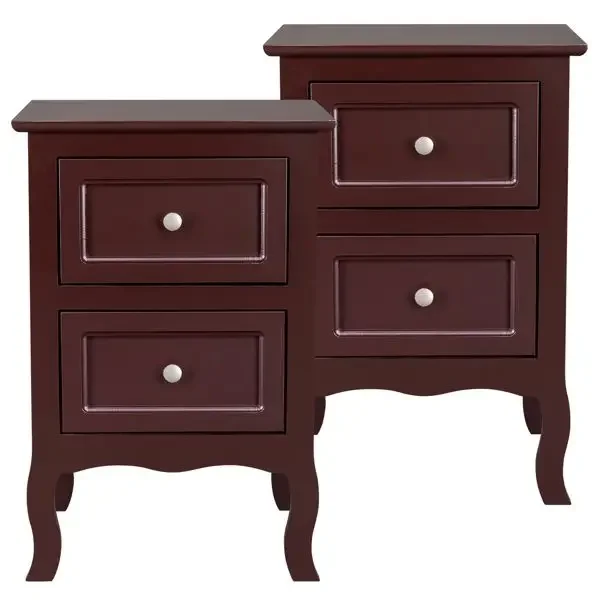 Country Style 2-Tier Nightstands (Set of 2) 1