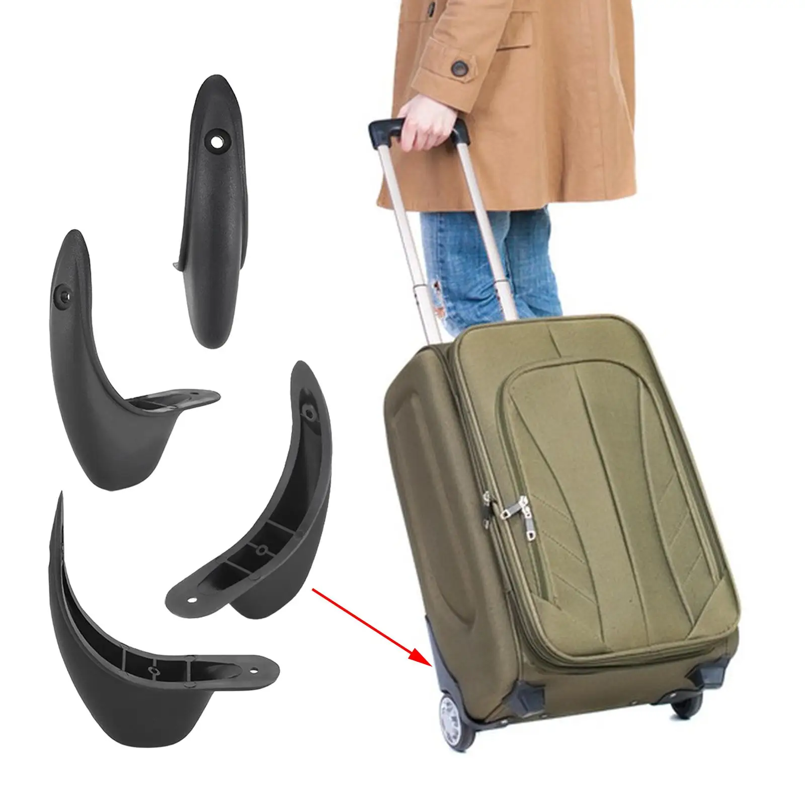 

4Pcs Luggage Feet Corner Feet Baggage Stud Foot Luggage Bottom Studs Suitcase Feet