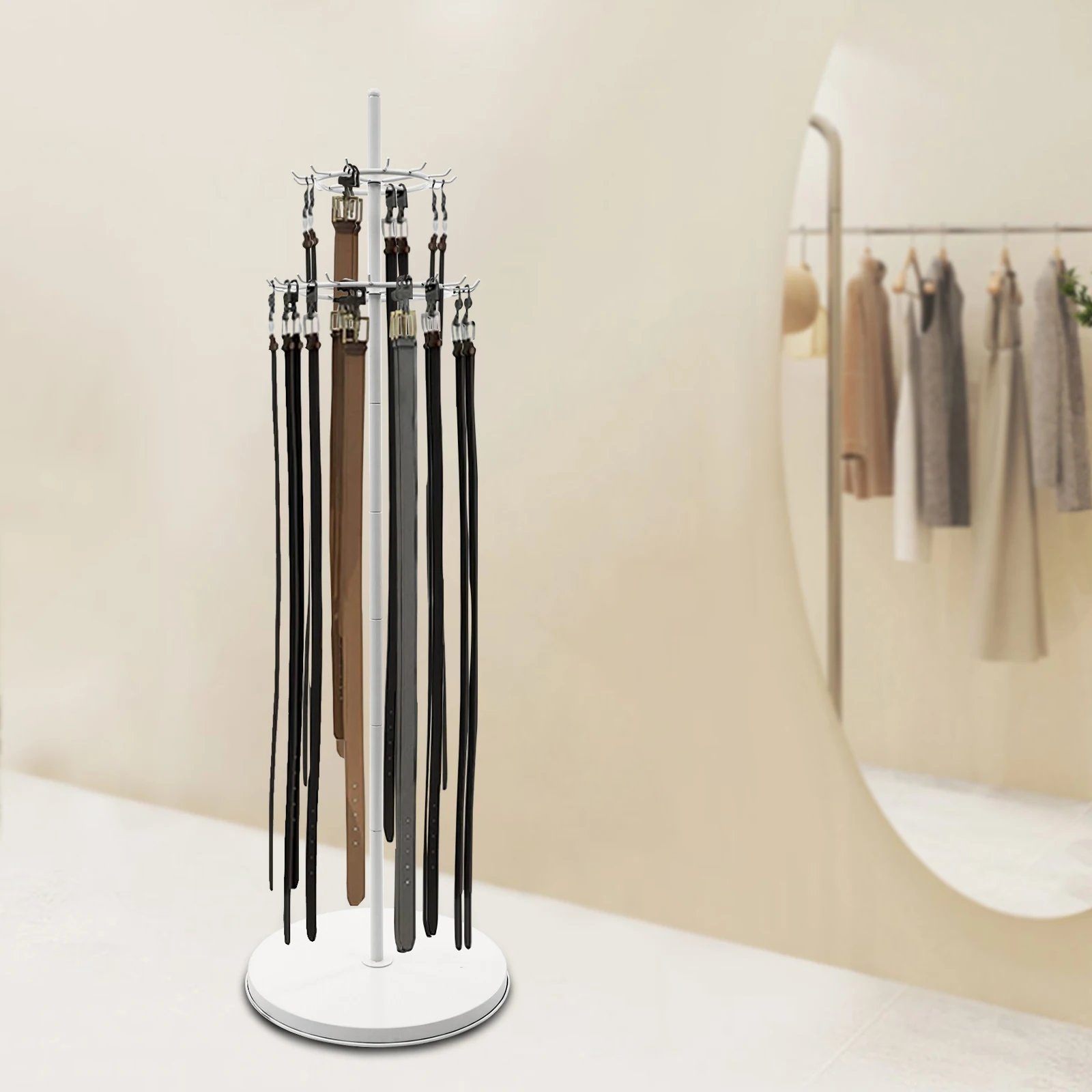 31 Hooks Belt Display Shelf Jewelry Ring Rack Hat Rack Scarves Display Holder Tree Stand Necklaces Organizer Shoelace Rack 168cm