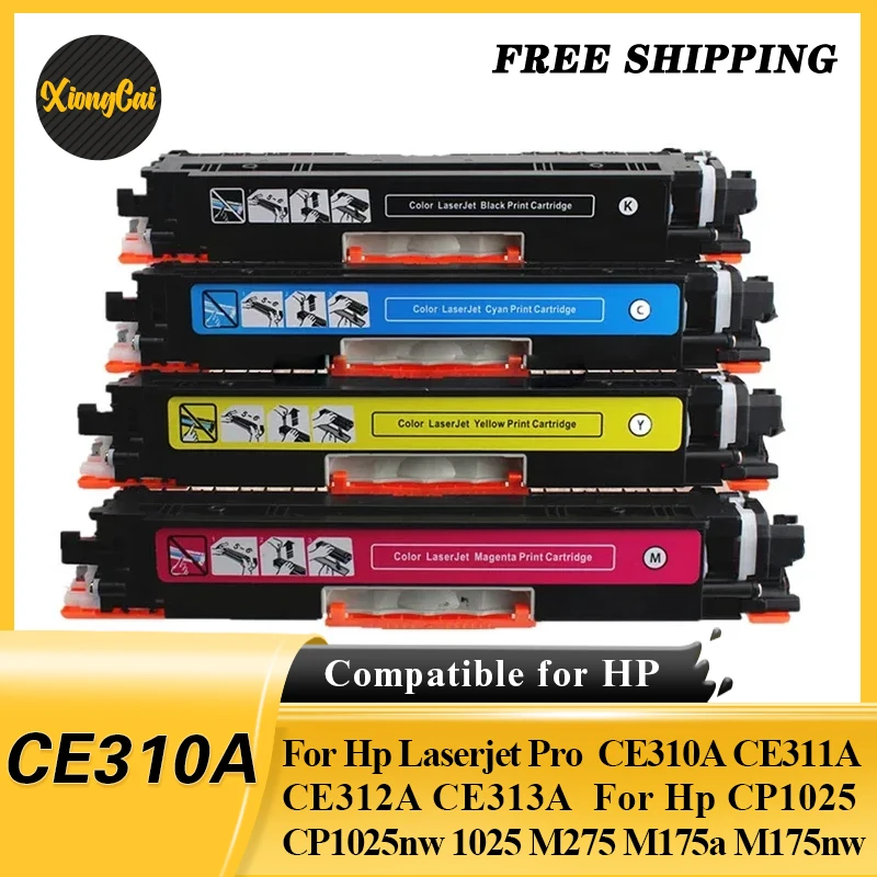 1pc Compatible Toner Cartridge For Hp Laserjet Pro CE310A CE311A CE312A CE313A For Hp CP1025 CP1025nw 1025 M275 M175a M175nw