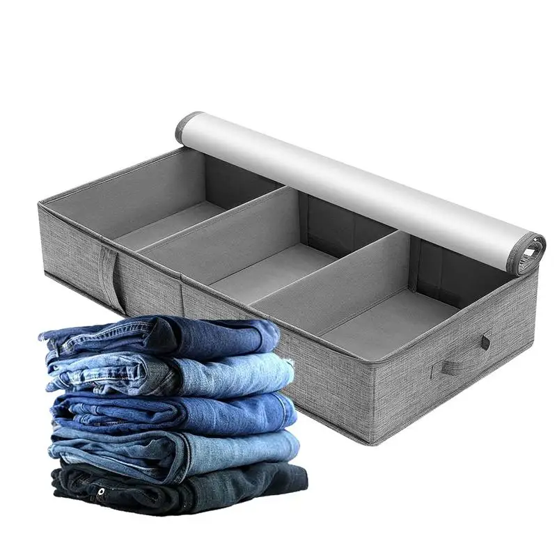 

Blanket Storage Organizer Under Bed Quilt Storage Bag With Cover Foldable Blanket Storage Box Wardrobe Clothes Storage Box