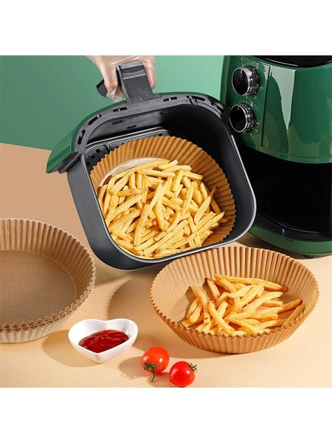 100pc air frying pan Disposable paper non stick air frying pan baking paper  round air frying pan paper lining paper kitchen acce