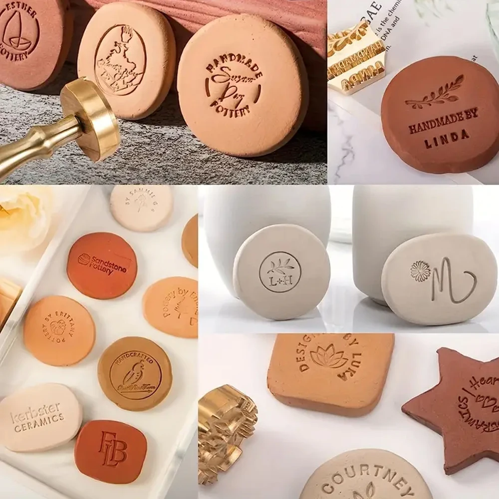 Custom Brass Pottery Clay Stamp 2