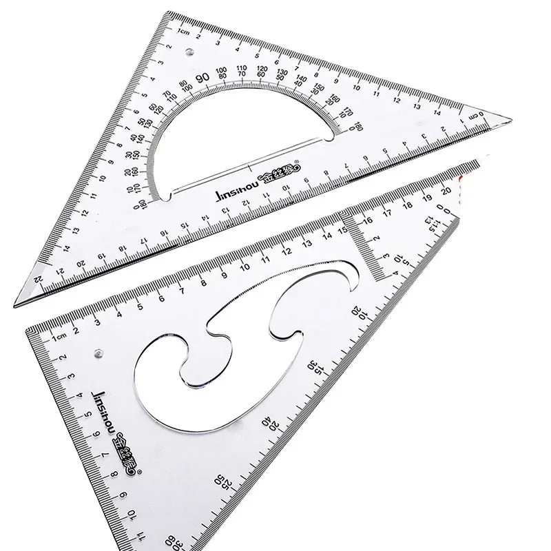 Geometry Set Metal Compass Math Tool Protractor Pencil Eraser Sharpener Triangle Lead Refills 17Pcs Engineers Students