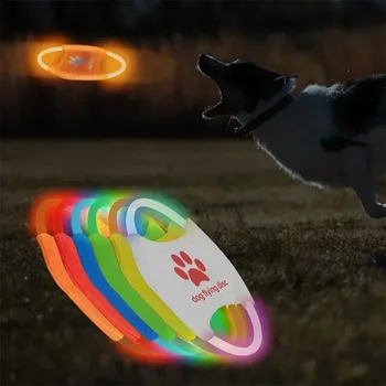 Dog Flying Discs 3 Modes Light Glowing LED luminousTrainning Interactive Toys Game Flying Discs Dog Toy Pet Dog Accessories 2