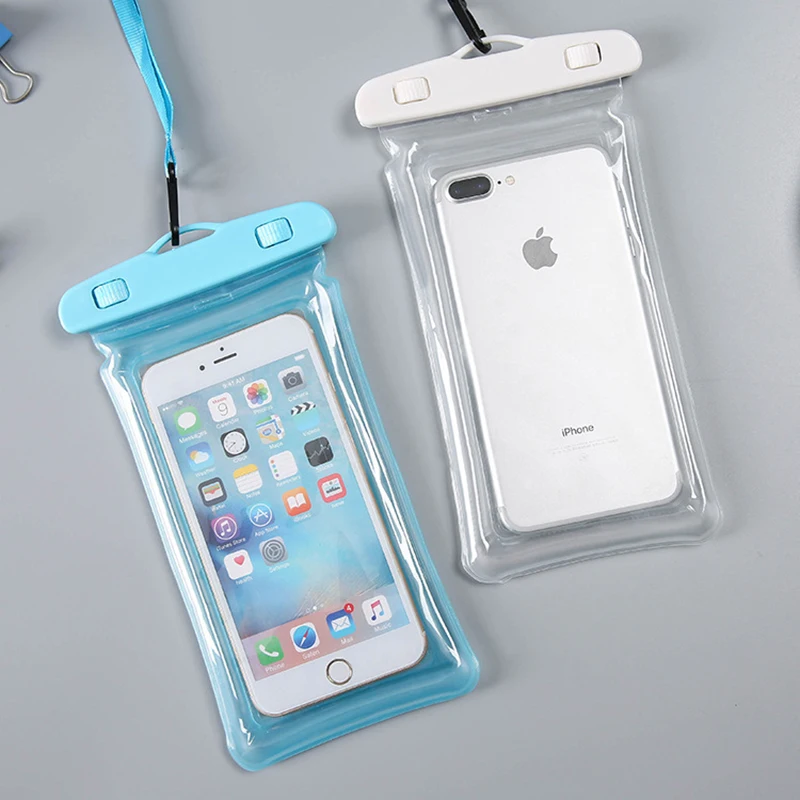 

Thickened PVC Mobile Phone Waterproof Bag with Lanyard Airbag Swimming and Drifting Mobile Phone Waterproof Case Transparent