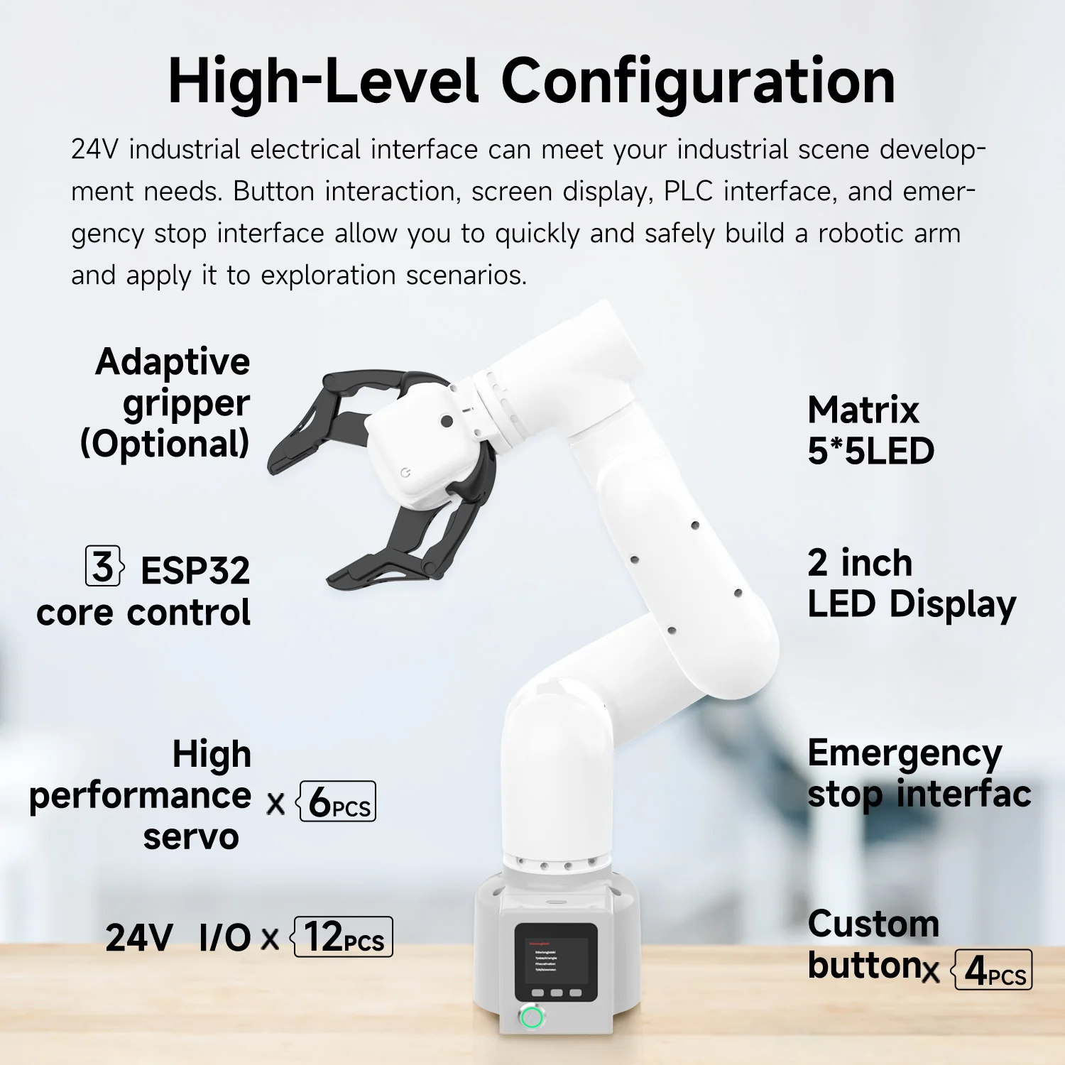 MyCobot 320 M5 Collaborative Robotic Arm Support 1KG Payload Collaborative Desktop Commercial Robotic with Pro Adaptive Gripper