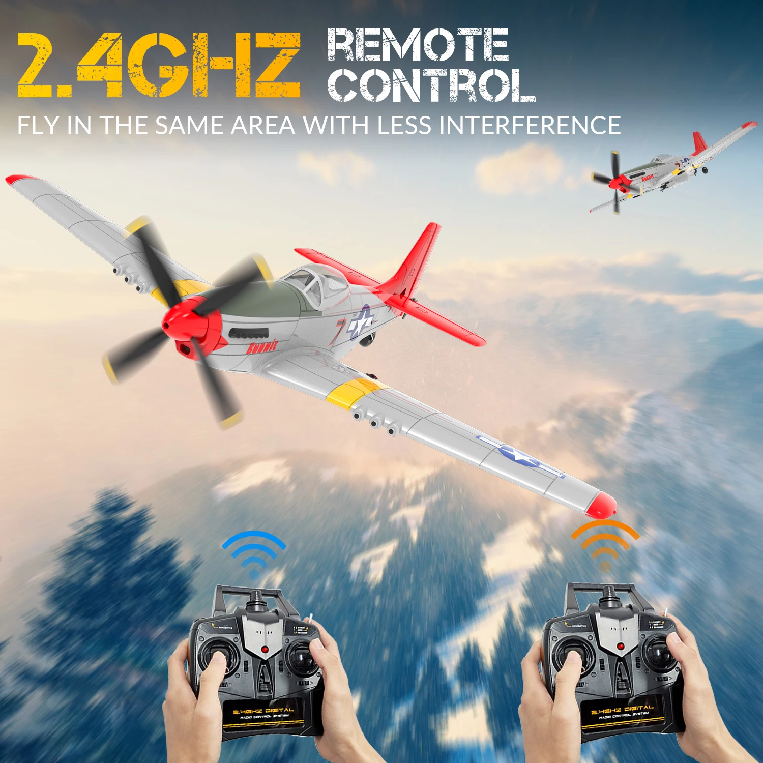 新しい P51D RC 飛行機ワンキー曲技飛行 2-Ch/4-Ch RC 飛行機