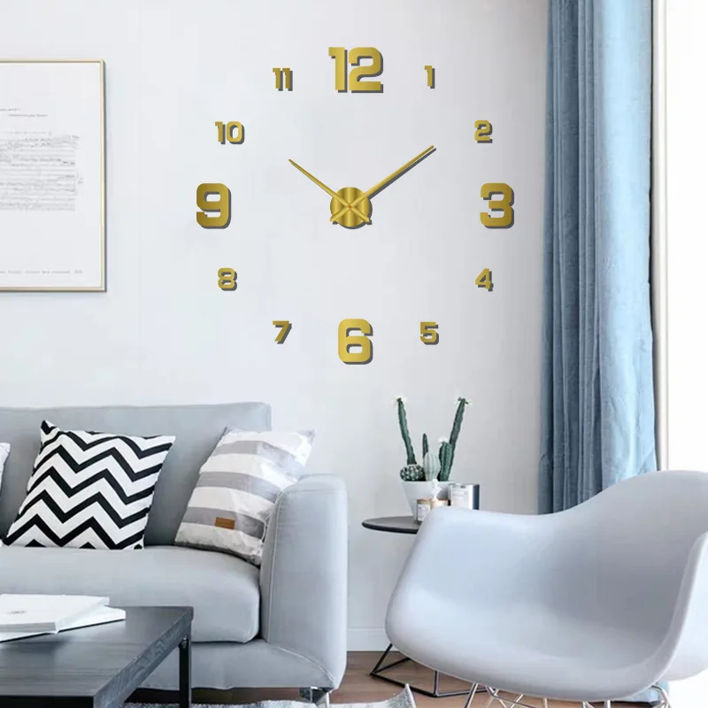 3D Wall Clock Luminous Frameless Wall Clocks DIY Digital Clock Wall Stickers Silent Clock for Home Living Room Office Wall Decor 6
