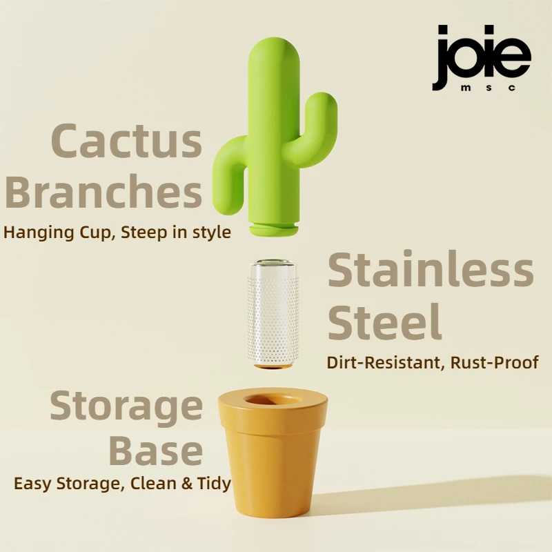 joie Cactus Tea infuser Cute Cactus Tea Strainer Stainless Steel A Infuser for Afternoon and Office Leaf Filtering