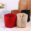 Women Make Up Bag Bucket Felt Insert Bag Soft Pouch Handbag Travel Purse Liner Portable High-capacity Cosmetic Organizer 5Colors 2