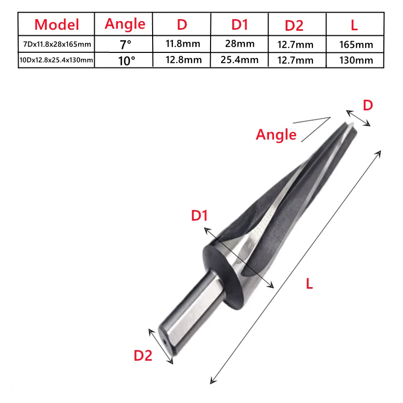 7 degree/10 degree HSS spherical spiral taper reamer, suitable for deburring machine tools for automotive and truck towing rods