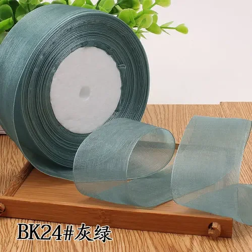 Elegant Black & Transparent Organza Ribbons for DIY Crafts & Event Decor - 50 Yards
