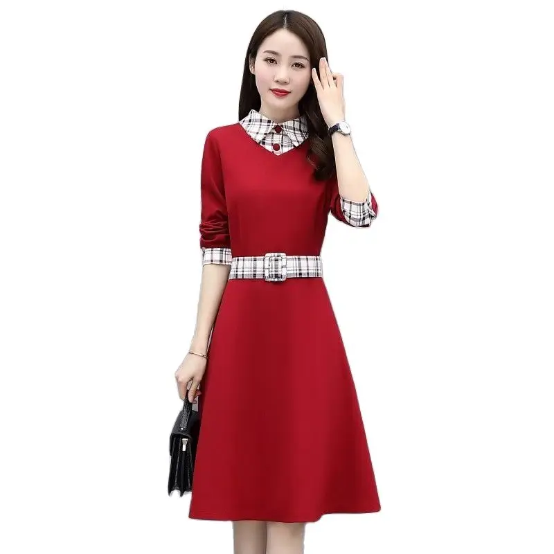 

Women's Dress New Woman Spring Autumn Dress Long Sleeve Dresses For Women Female Add Velvet Thickening Winter Dress C528