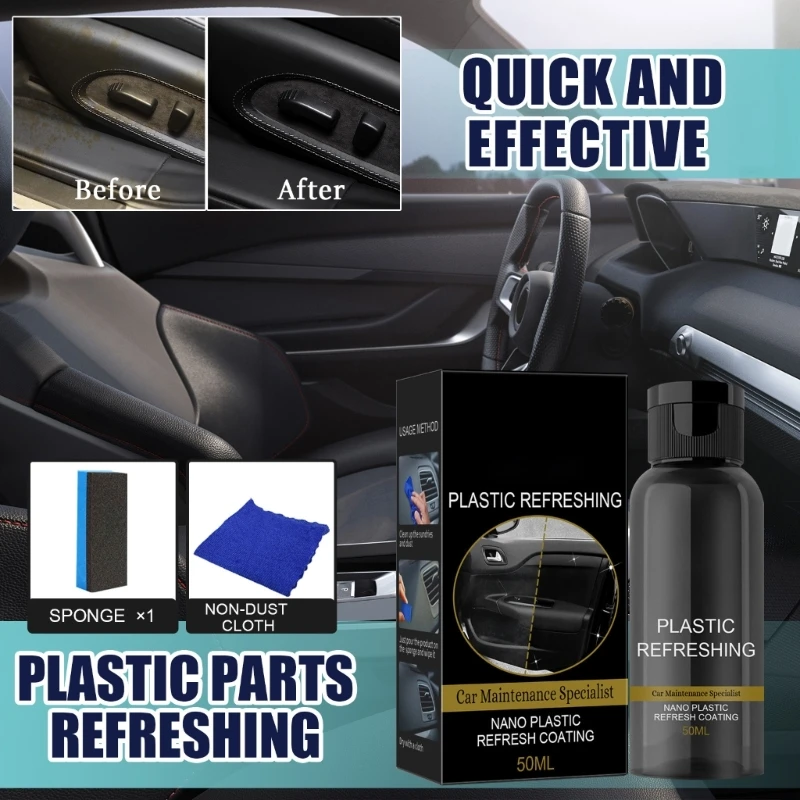 Car Cleaning Interior Parts- Plastic Refreshing Liquid Cleaner Agent for Car Dropship