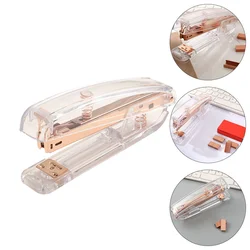 1Pc Transparent Stapler Practical School Stapler Paper Binding Machine Stapling Tool