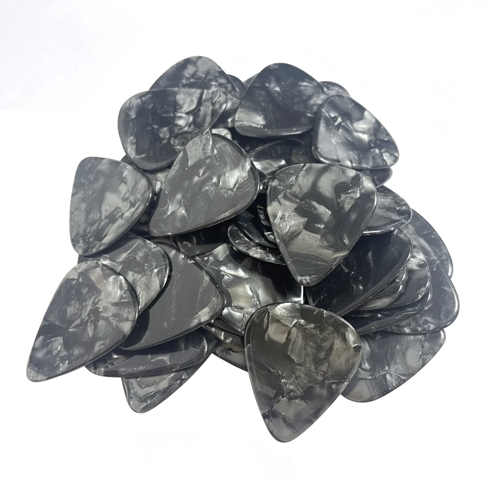 100pcs/lot Black Pearl Celluloid Guitar Picks Standard Plectra 0.96mm 1.5mm