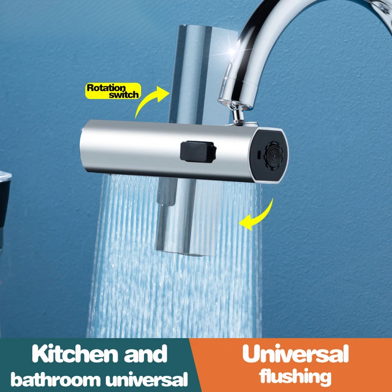 4ModesAdjustableRainfallFaucetExtenderSolidCopperMade360