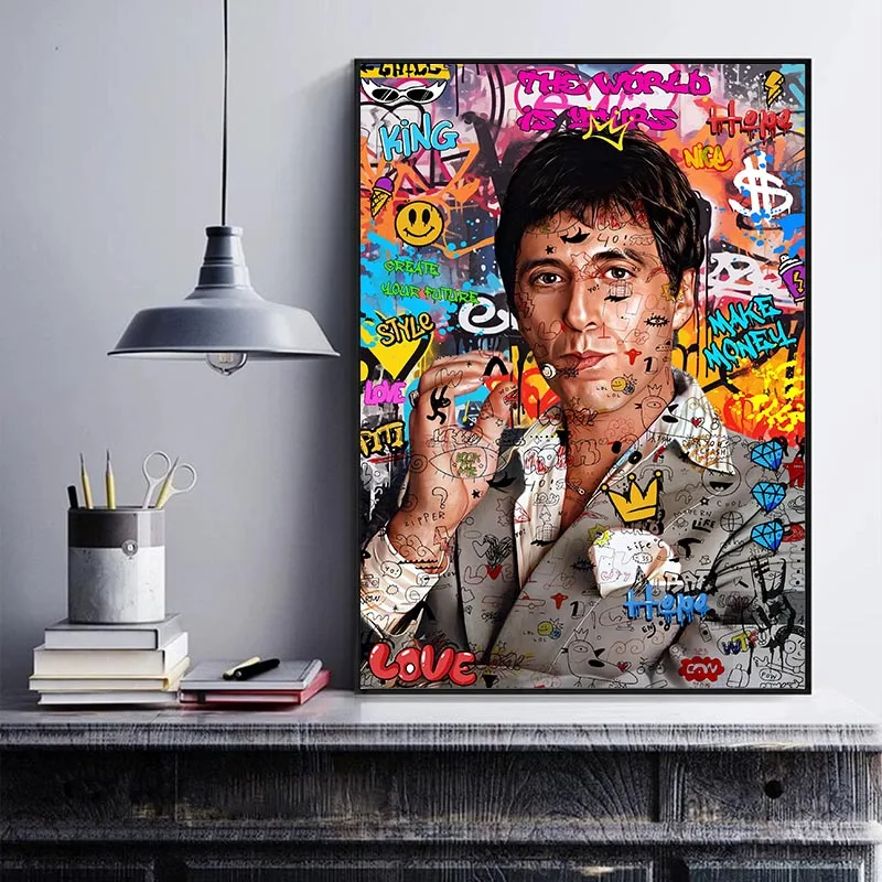 Bold Urban Graffiti Art Print - Retro 80s Street Style Canvas Decor