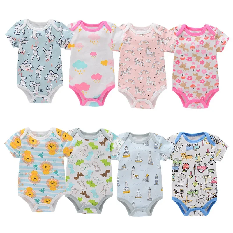 Unisex Short Sleeve Rompers for Baby Boys Girls Clothes 0-24M Cotton One-piece Bodysuits for Newborn Infant Kids Overalls Onesie baby bodysuit cotton romper