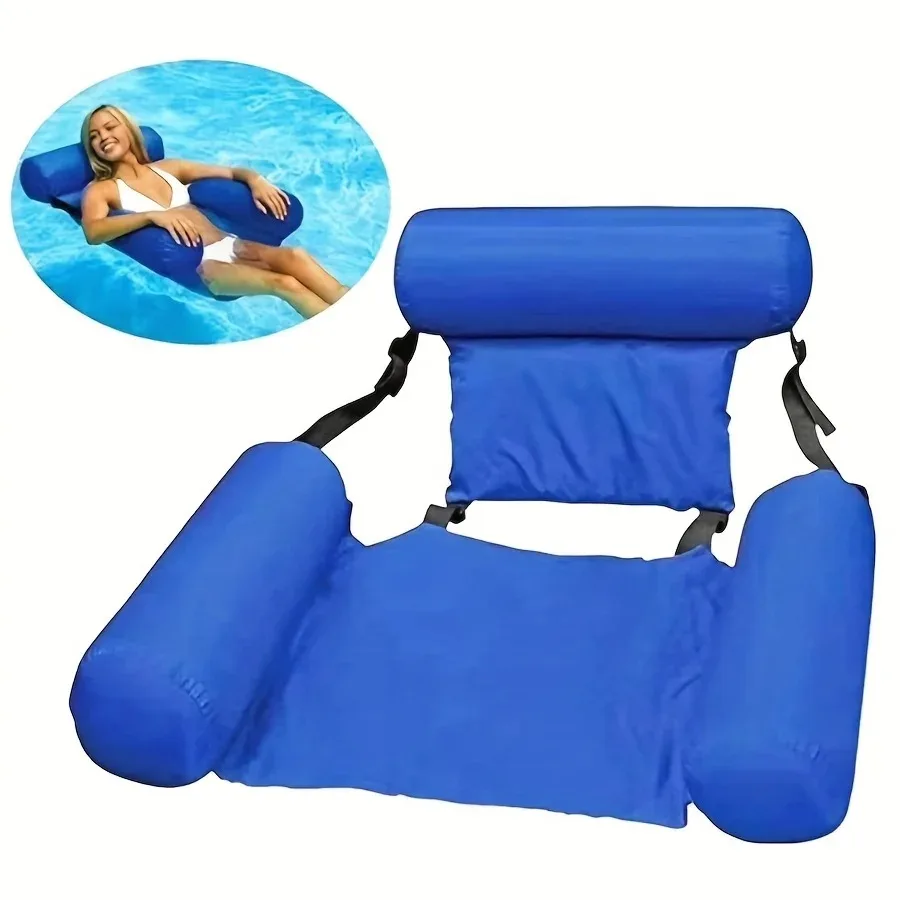 Foldable Inflatable Floating Bed Backrest Floating Drainage Chair Recliner Water Hammock