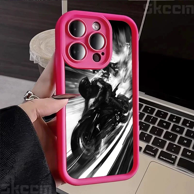 Stylish Black Biker Shockproof Silicone Phone Case