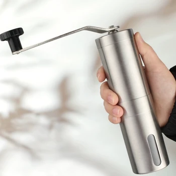 Manual Coffee Grinder Stainless Steel Manual Conical Burr Coffee Bean Grinder with Hand Crank  Adjustable Settings