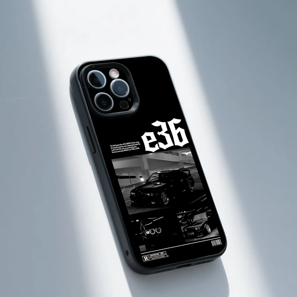Luxury Car-Inspired Black Silicone Phone Case - Soft, Stylish Protection
