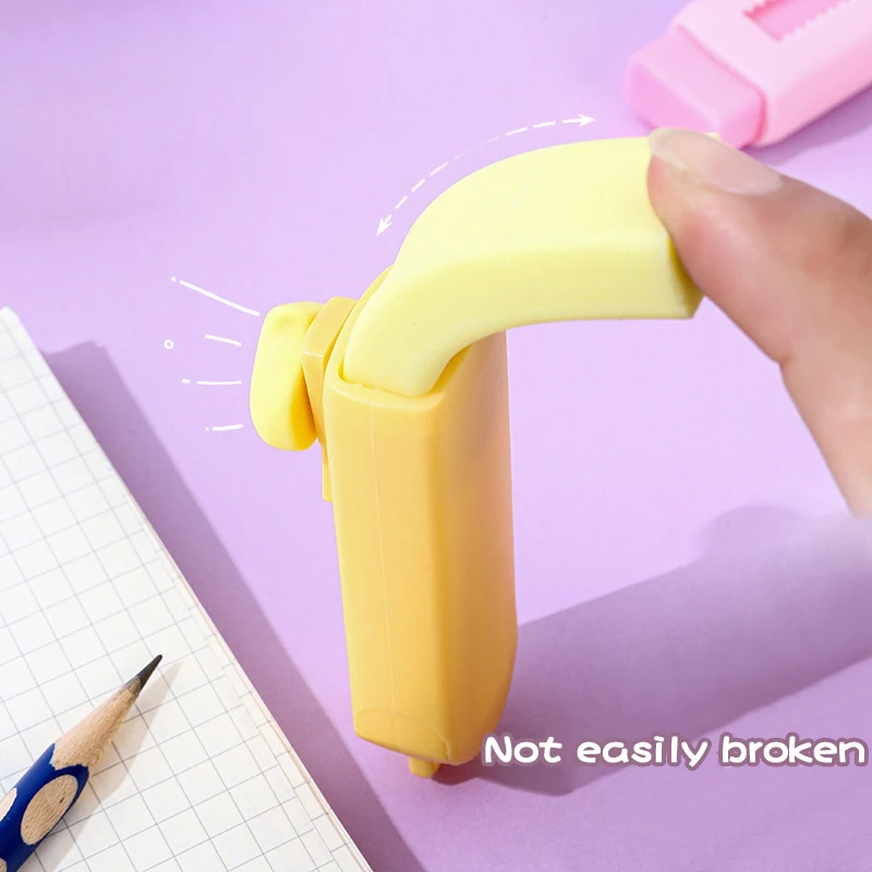 휴대용 단색 하트 고무 개폐식 푸시 풀 지우개, 학생용 문구류, 학교 용품 액세서리