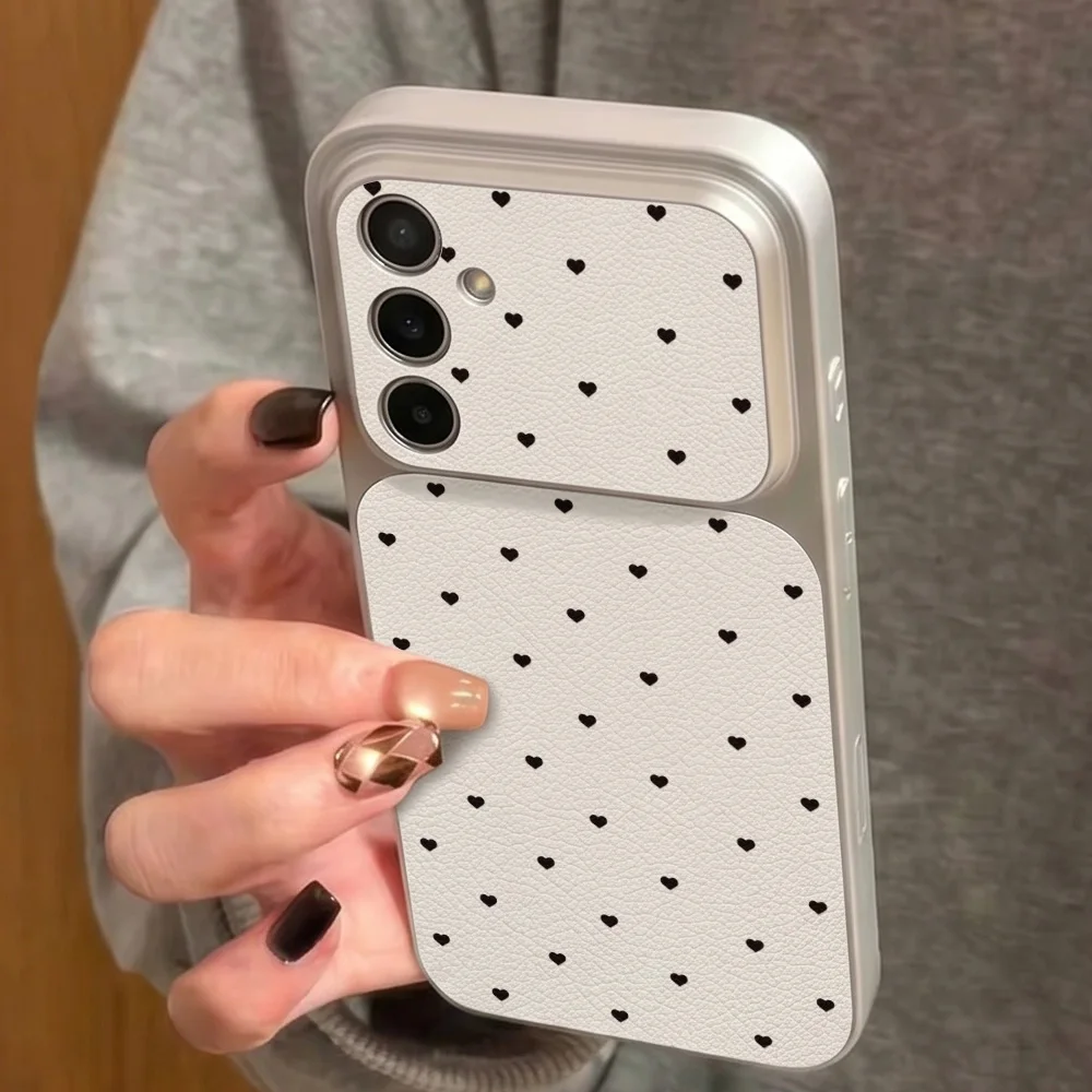 Minimalist Black Heart Phone Case with Bracket Holder