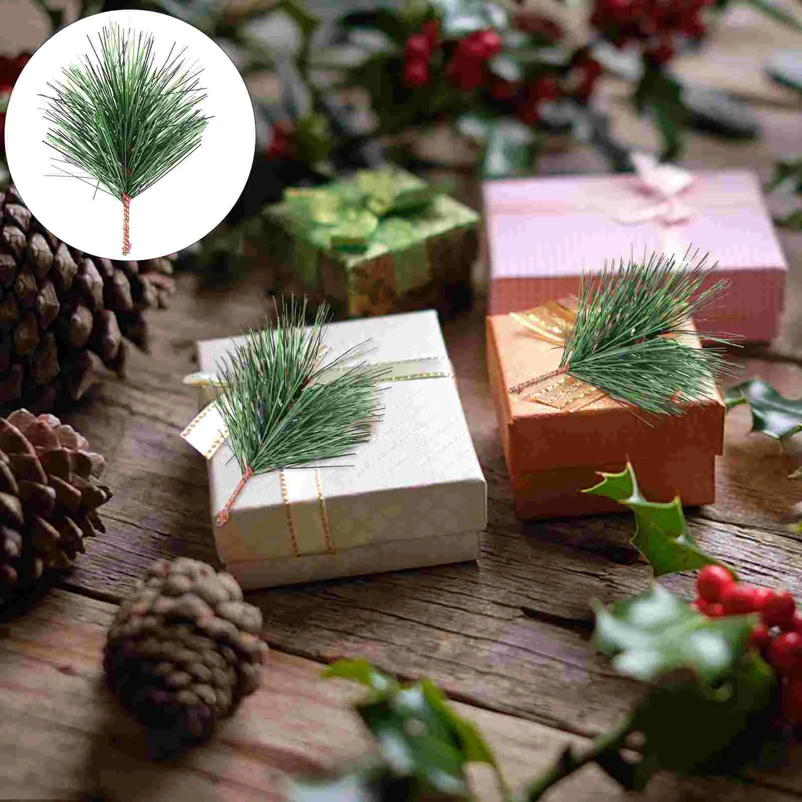 

Pine Christmas Picks Branches Artificial Garlandtreeplant Fake Decor Small Green Wreath Greenery Stems Twigs Pick Decoration