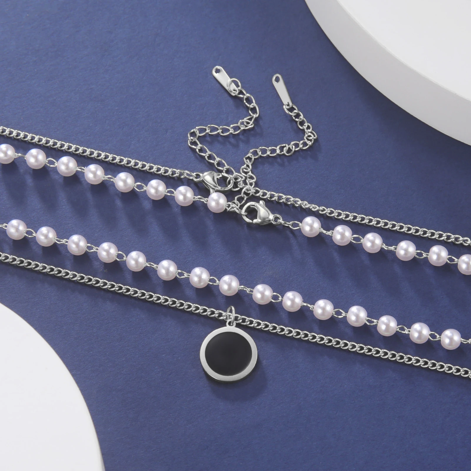 Collana Fiocco con Perla - Acciaio Inossidabile - Luxy Jewels