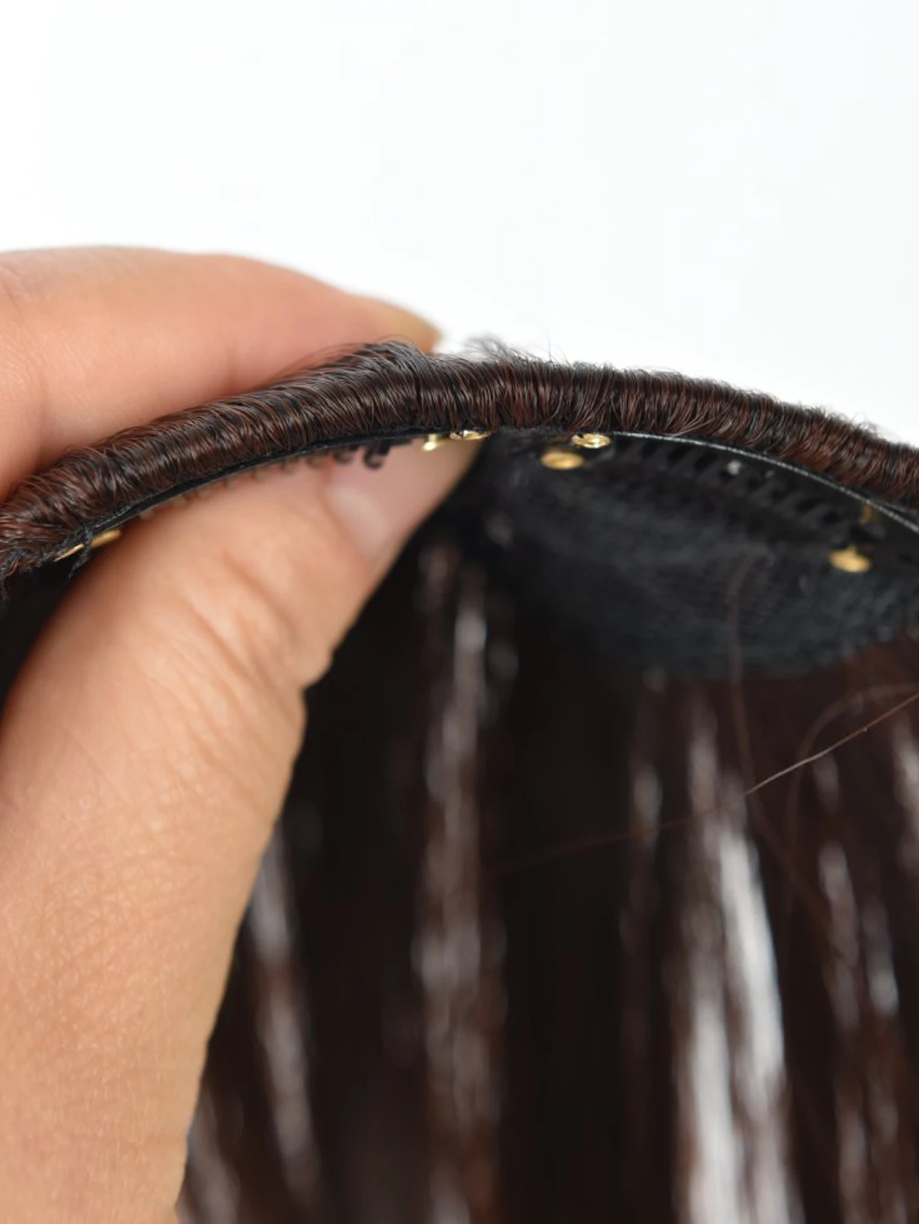 Synthetic Brown Black Clip In Fringe For Daily Wear