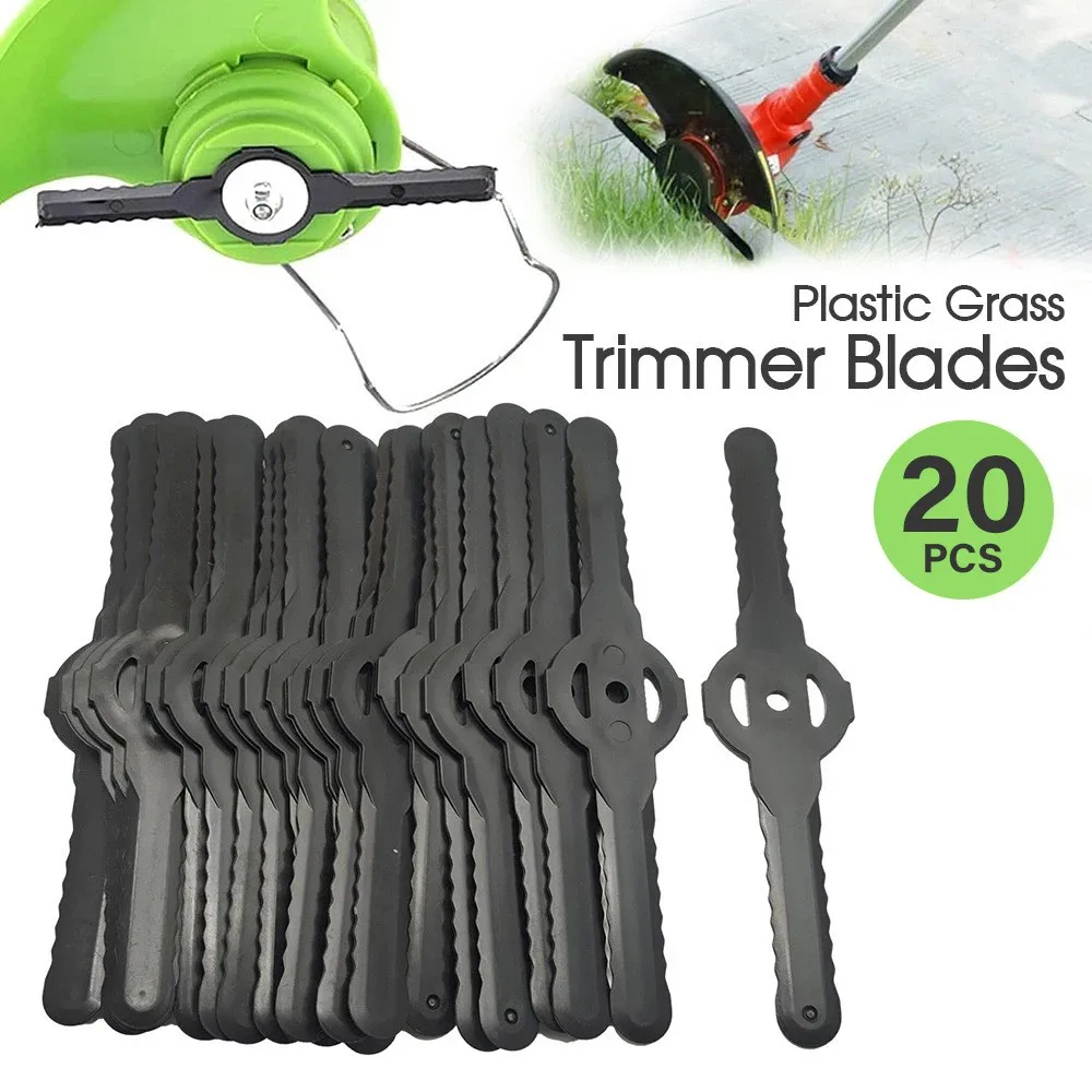 20Pcs String Trimmer Head Blades Replace, Weed Eater Wacker Blades Plastic Replacement, Universal Weed Warrior Trimmer Head, Cutter Accessories for Grass Trimmer Lawn Mowers