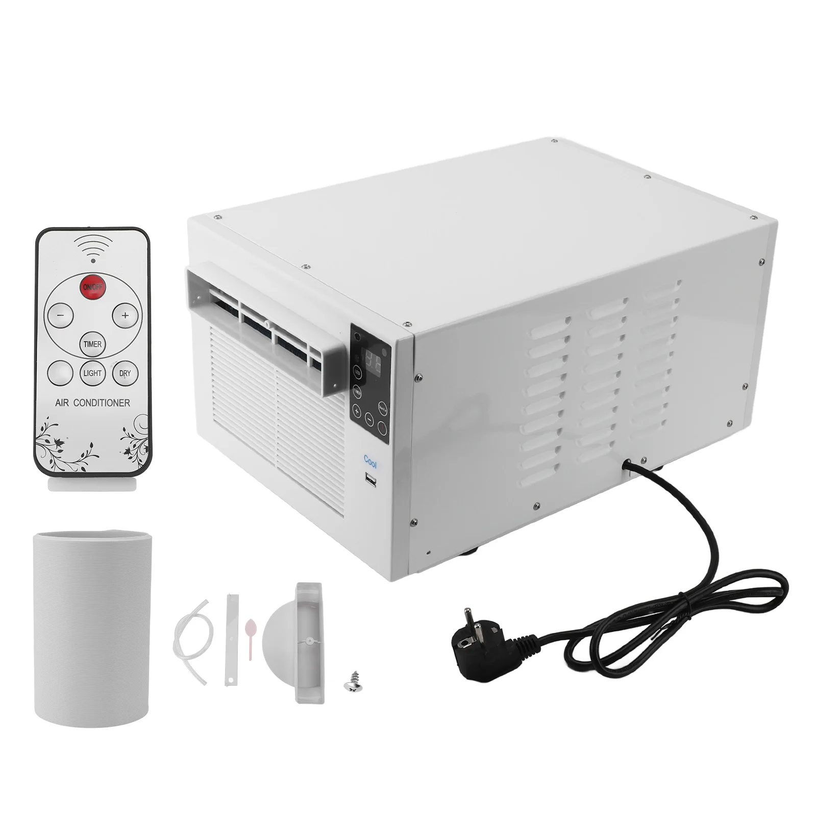 Energy Saving Ar Condicionado Portátil, 1900BTU 280W, Mini AC Móvel com Controle Remoto para Casa, Dormitório, Escritório, Camping, Espaço Pet