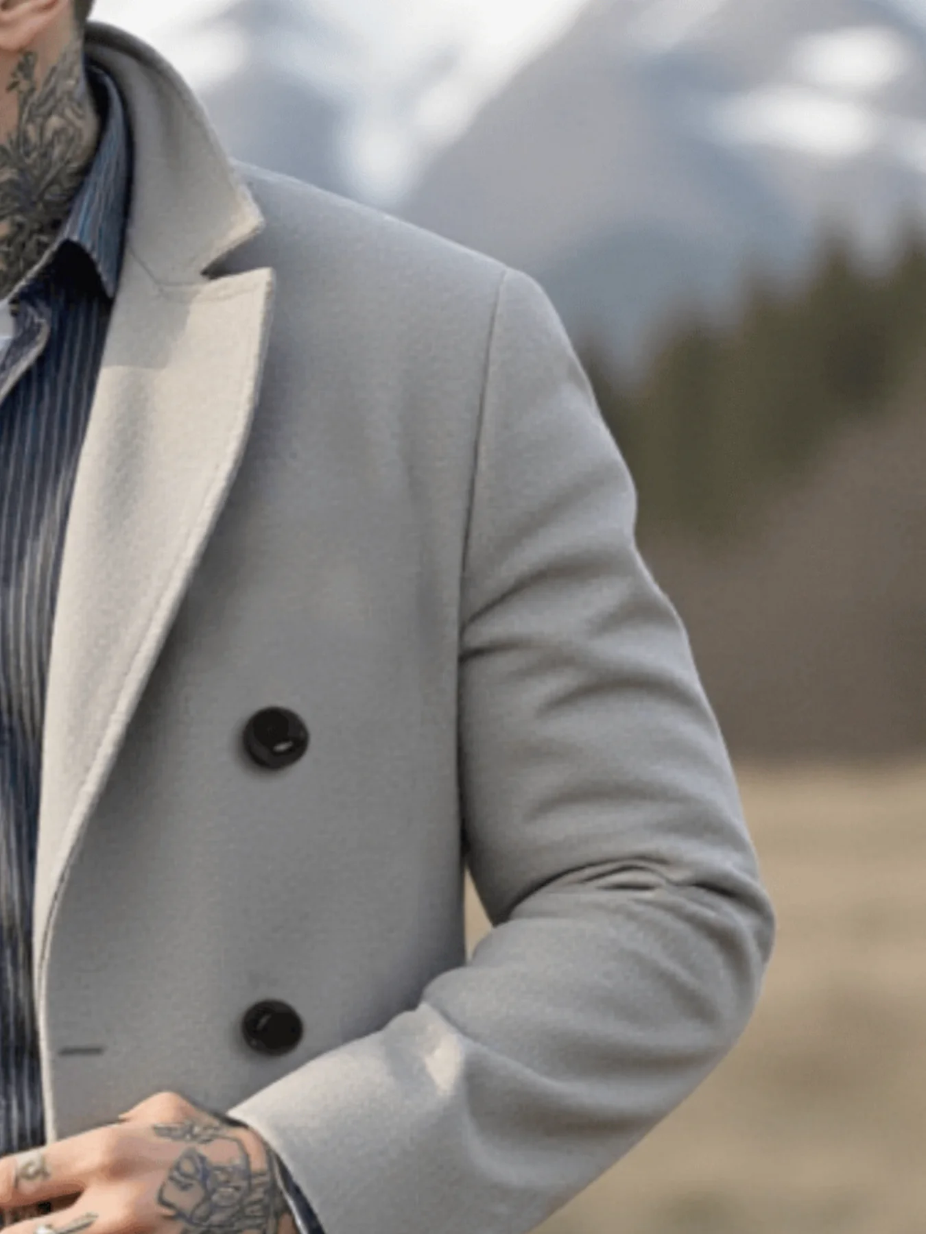 سترة شتوية للرجال معطف صوفي محبط معطف سميك من الصو...