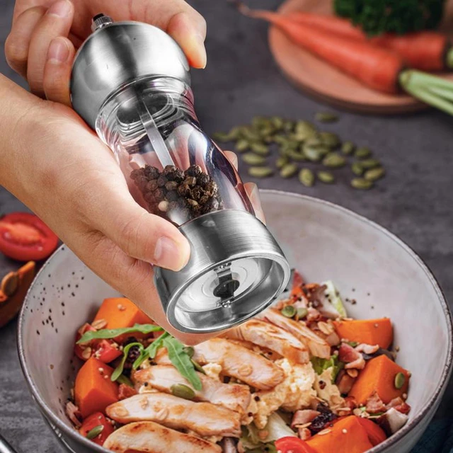 Salt and Pepper Grinder Set - Clear Acrylic Manual Spices Mills, Perfect  For Sea Salt and Peppercorns, kitchen Accessories - AliExpress