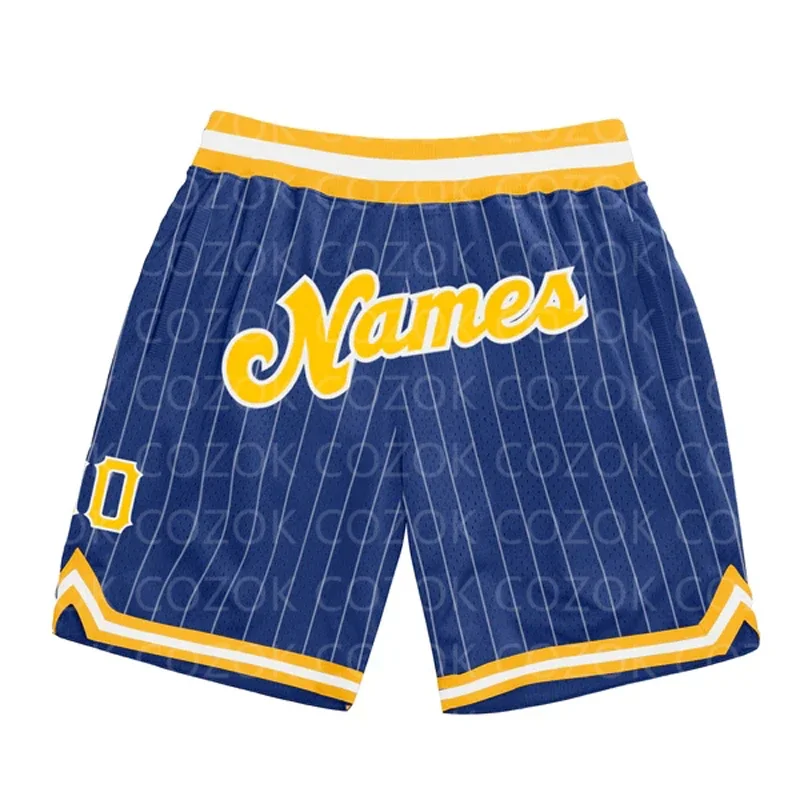 Custom light blue red yellow Authentic Basketball Shorts 3D Printed Men Shorts Your Name Mumber Quick Drying Beach Shorts