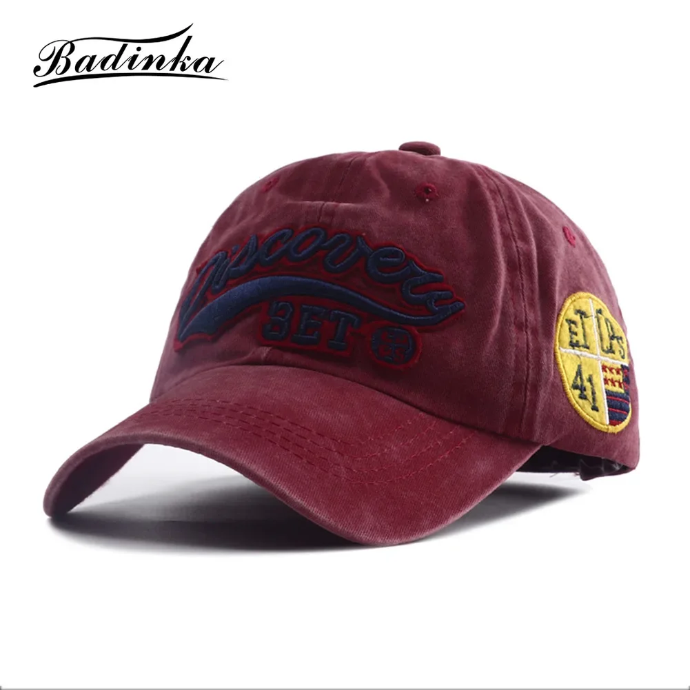 

2024 New Vintage Discovery Embroidery Dad Hat Baseball Cap Male Female Snapback Hip Hop Fitted Visor Denim Caps for Men Gorras