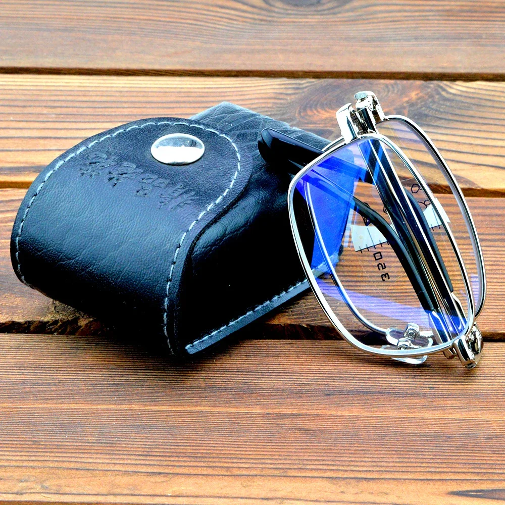 

Full-rim Portable Frame Foldable Spectacles Simple Style See Near and Far Progressive Multifocal Reading Glasses +0.75 To +4
