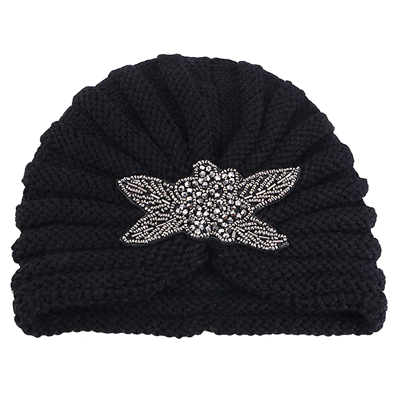 Gebreide winter turban muts dames wollen warme bonnet beanie_voghion.com