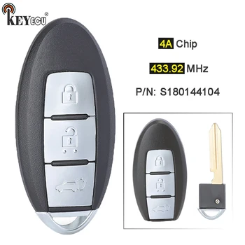 Keyforkess 433.92MHz 4A P/N: S180144104 3 pulsanti Smart Remote Key Fob 3 pulsanti per Nissan Pulsar C13 Qashqai J11 X-Trail 2013-2017