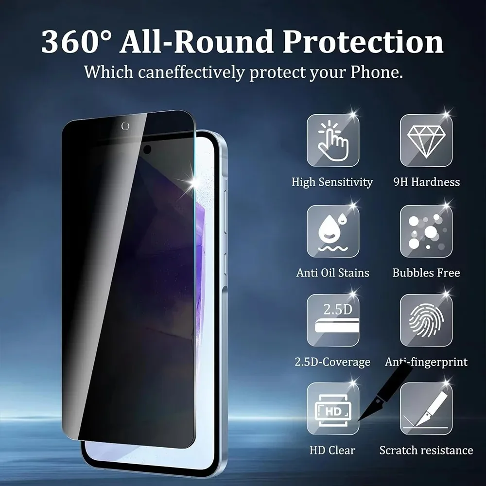 1-4pcs Anti-Spy Protezione Dello Schermo Per Samsung galaxy A56 A36 A26 A16 A06 A35 A25 A15 A05 A54 A34 A24 A14 Privacy Vetro Temperato - immagine 3