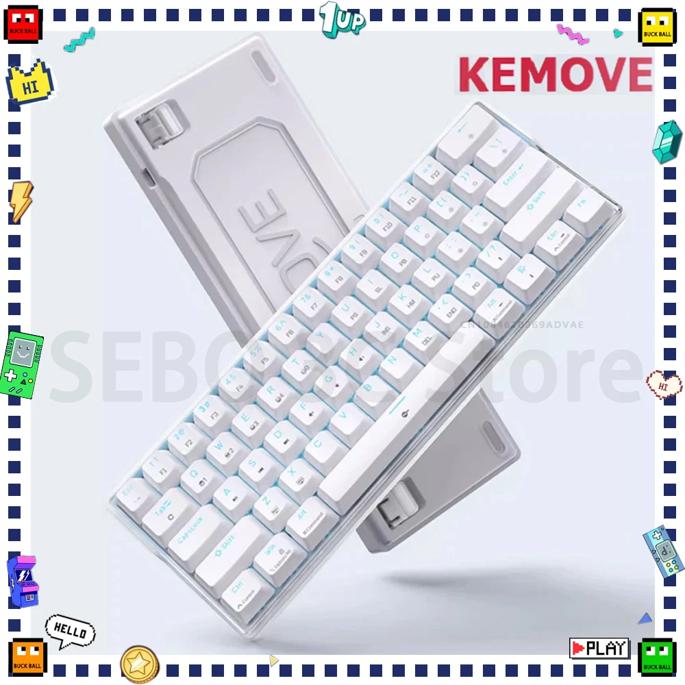 Механическая клавиатура KEMOVE K61SE с подсветкой RGB Hot Swap, портативная эргономичная Проводная игровая клавиатура для ПК, геймера, офисные аксессуары, подарок