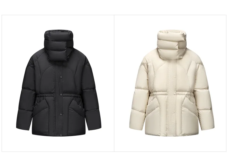 Down Jacket Women Medium Length Loose New Textured Warm Winter Wear